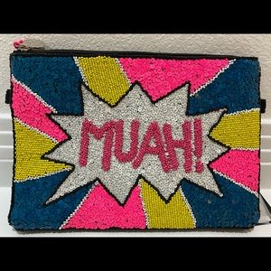 NWT MUAH! Embellished Clutch